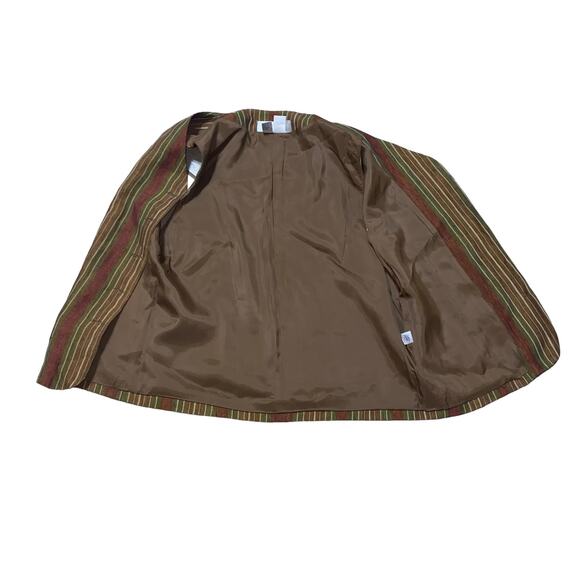 Vintage Anne Klein Linen Striped Sleeveless Button Front Vest Size 8 Petite - Picture 4 of 12